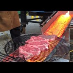 ステーキはウェルダンという人向けの溶岩焼きステーキ